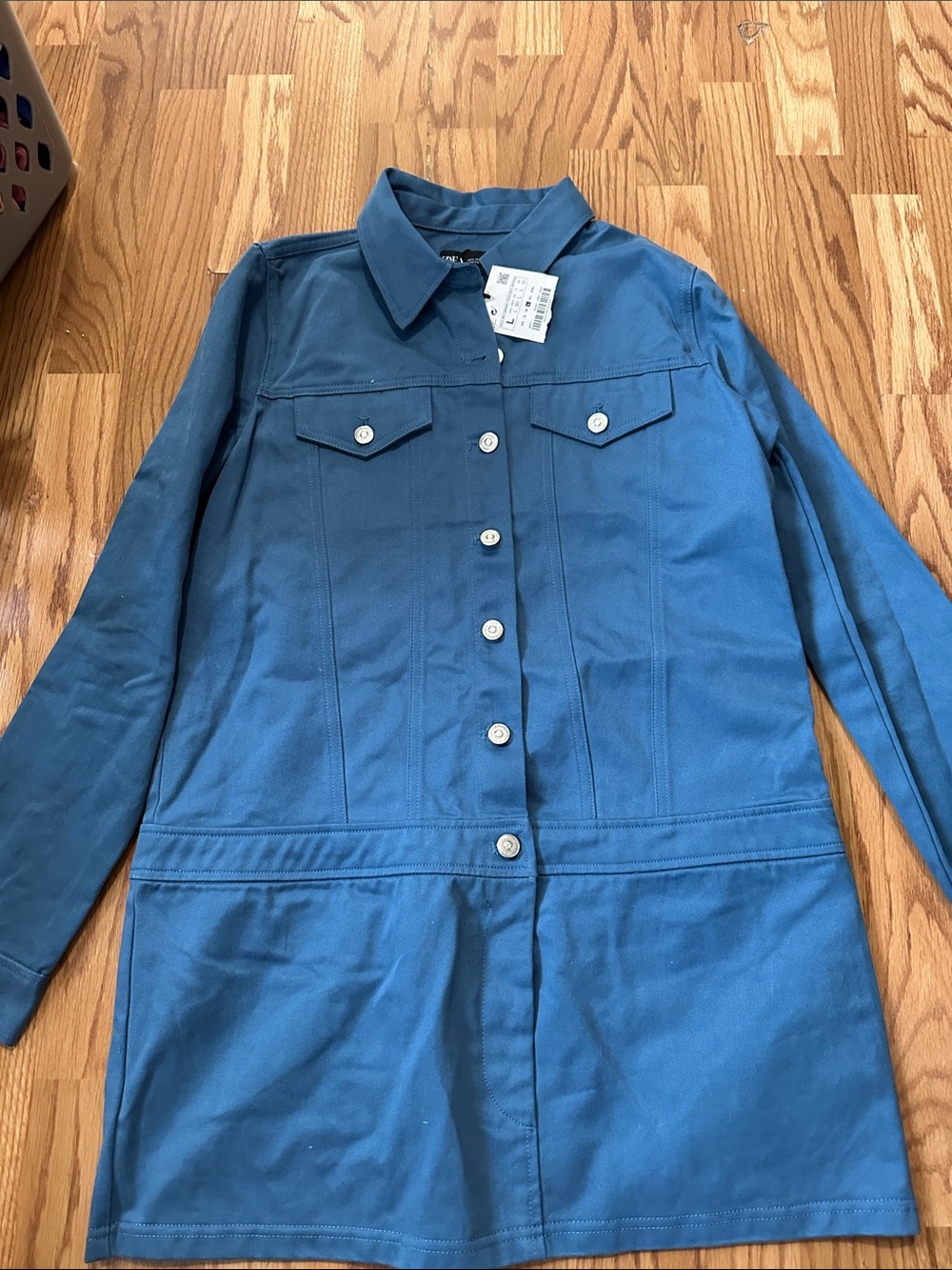Zara Blue Mini Shirt Dress